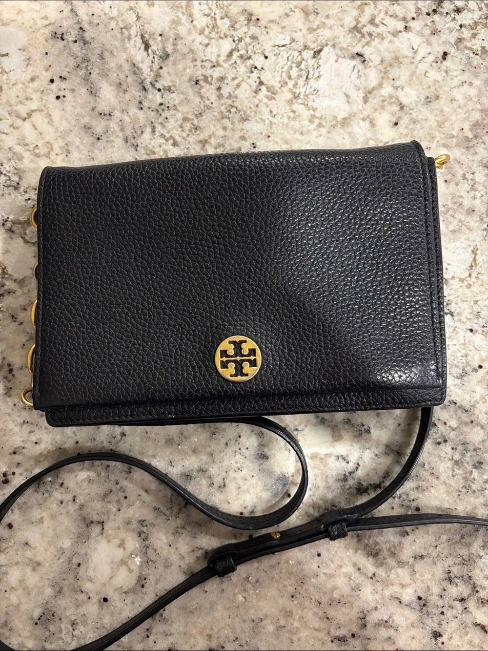 Tory Burch Georgia Black Leather Crossbody